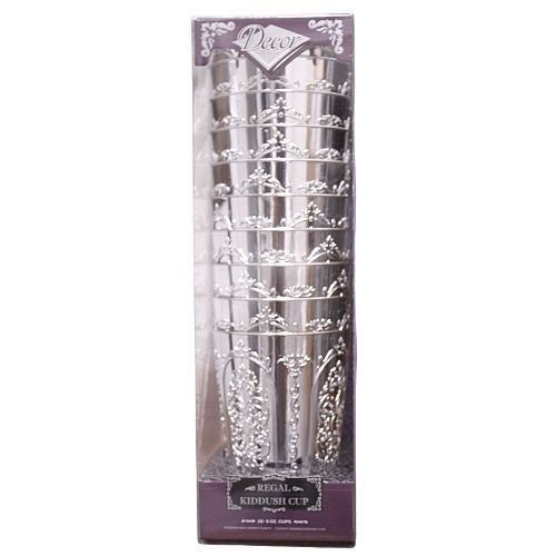 Regal Round Silver-Like Kiddush Cup- 10 Count