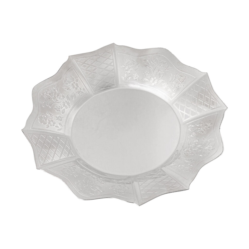Diamond Silver Like Kiddush Cup & Plates - 10 CT