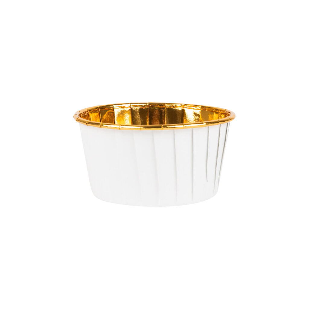 Small Pleated Baking Cup White Paper/Foil - 16 Count
