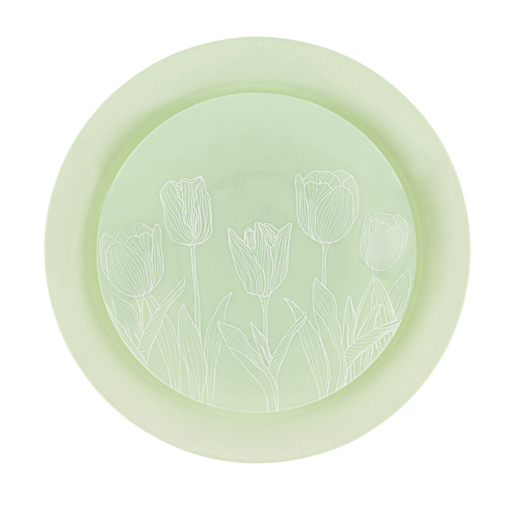 The Combo Tulips Soft Green Dinnerware- 32 Count