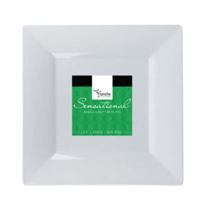 Splendid Square Heavy Duty Plastic Plates 120 count-1 case by Simcha Collection