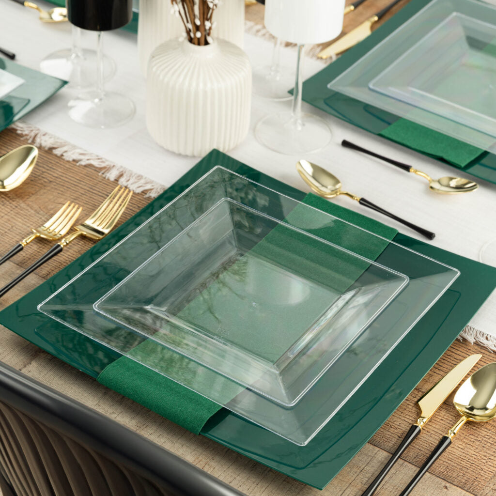 Splendid Square Heavy Duty Plastic Plates 120 count-1 case by Simcha Collection