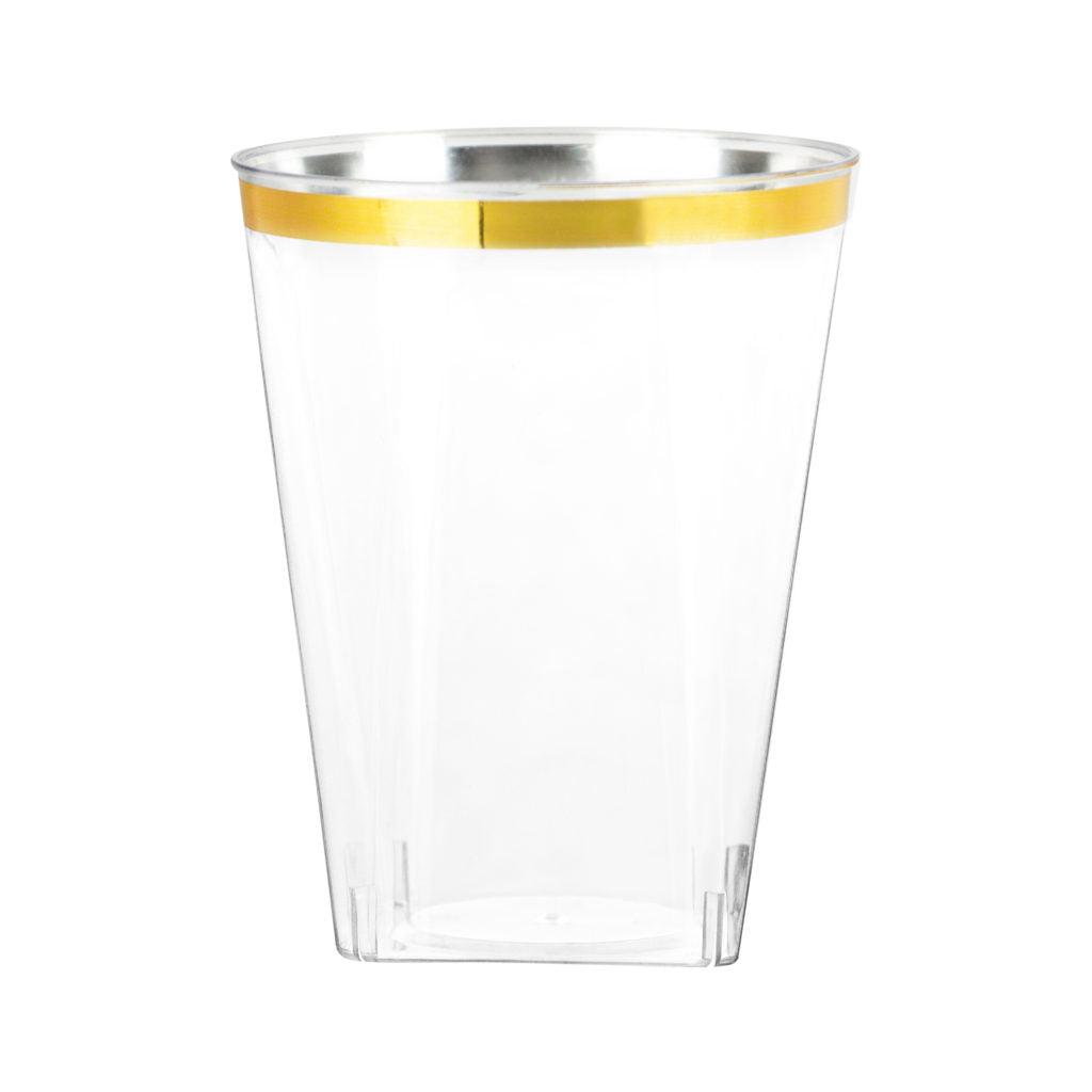 Square Gold Rim Tumblers - 20 Count