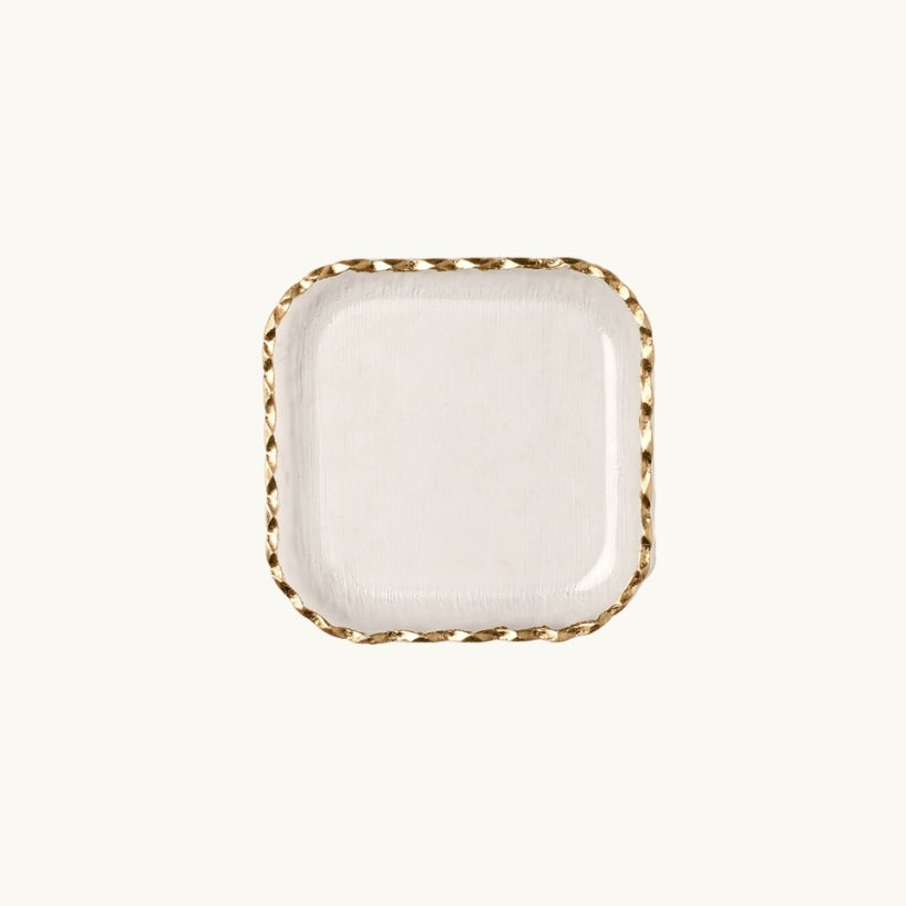 Square Glass Plates with Gold Rim - The Closeout Connection