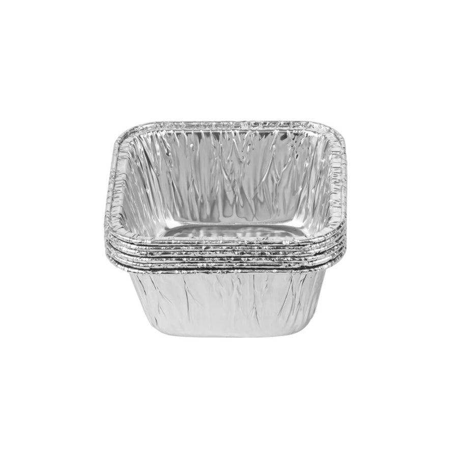 Square 4.25″ Aluminum Pans - 6 Count - The Closeout Connection