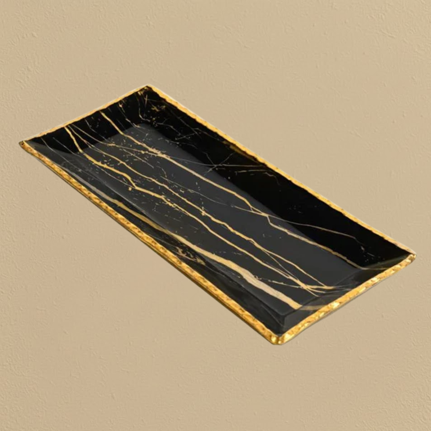 Gold & Black Marble Tray