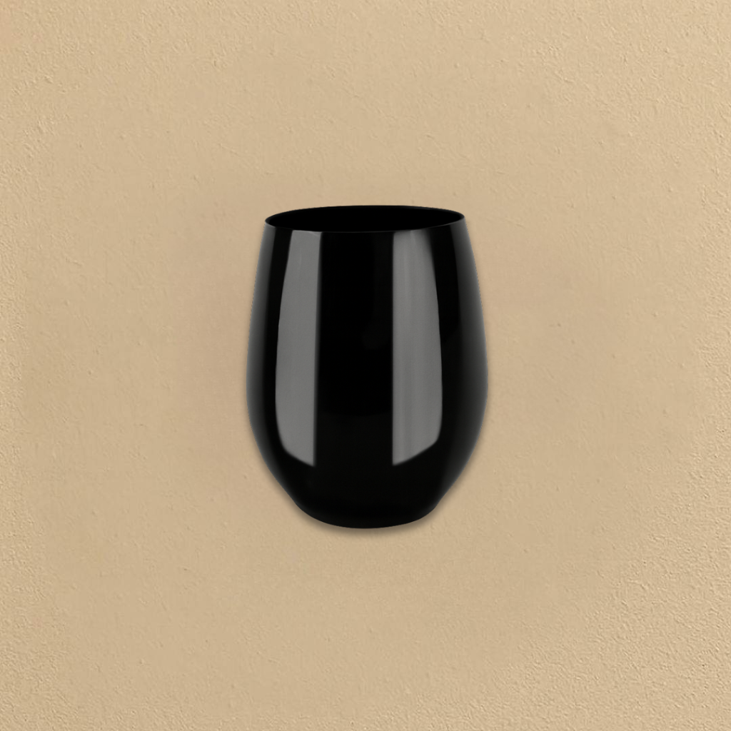 Stemless 12oz Goblets in Black- 6 Count