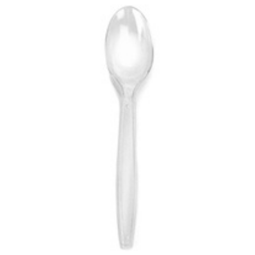 Deluxe Heavy Weight Clear Teaspoons- 50 Count