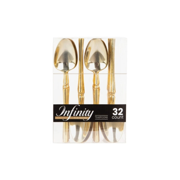 Gold Teaspoons - 32 Count