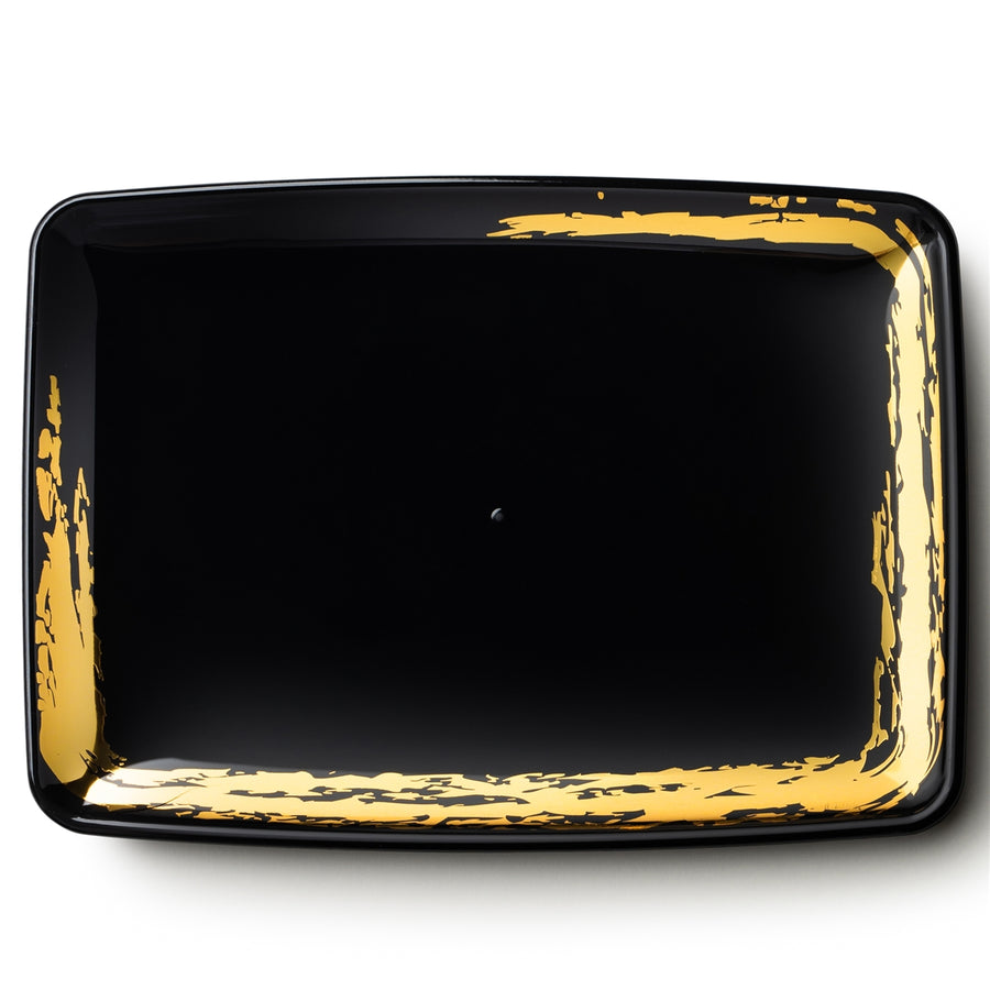 Black & Gold Small Rectangular Serving Tray - The Closeout Connection