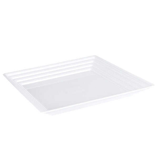 Beveled Serving Tray White 12" x 12" - The Closeout Connection