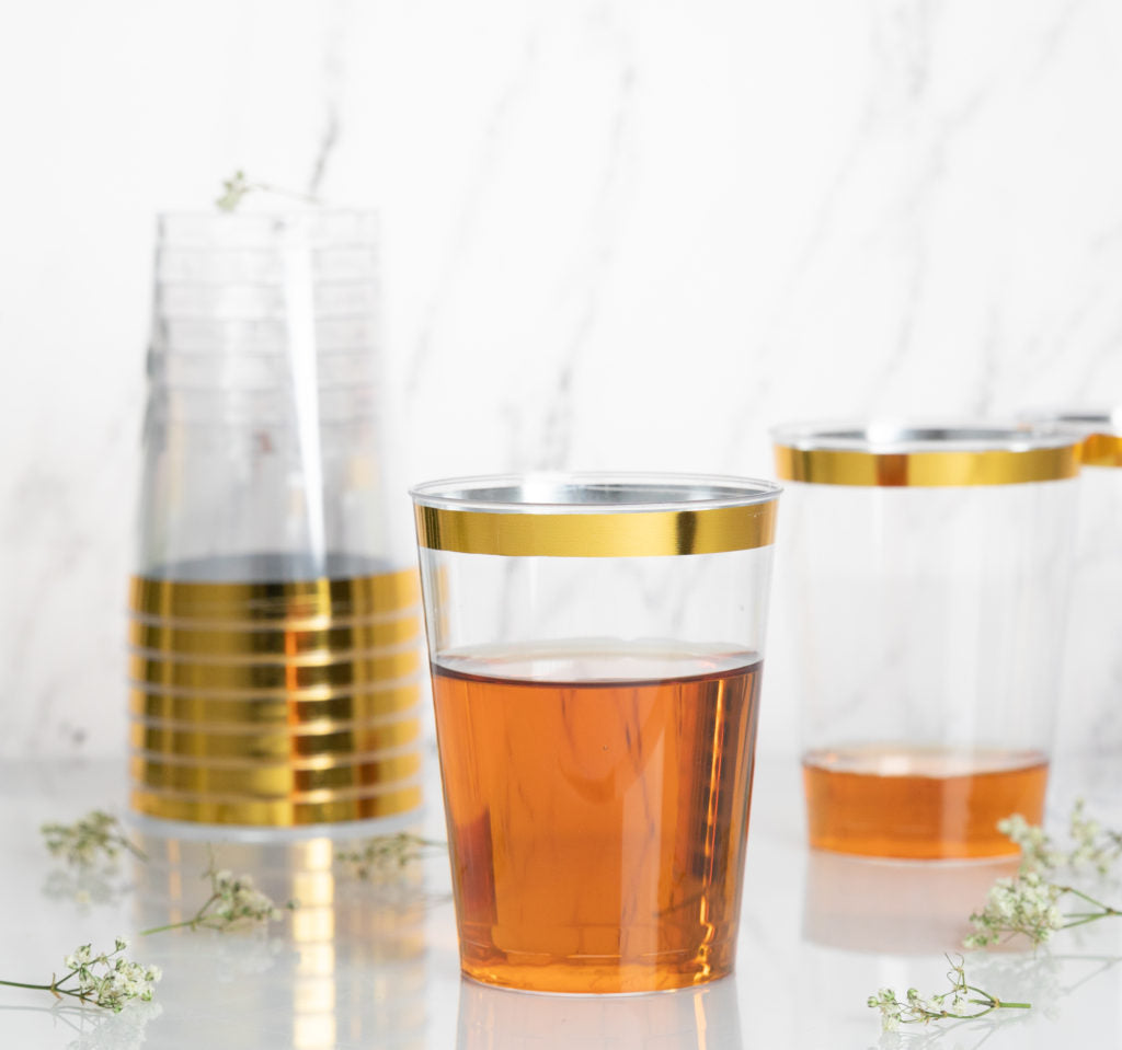 Gold Rim Tumblers - 20 ct