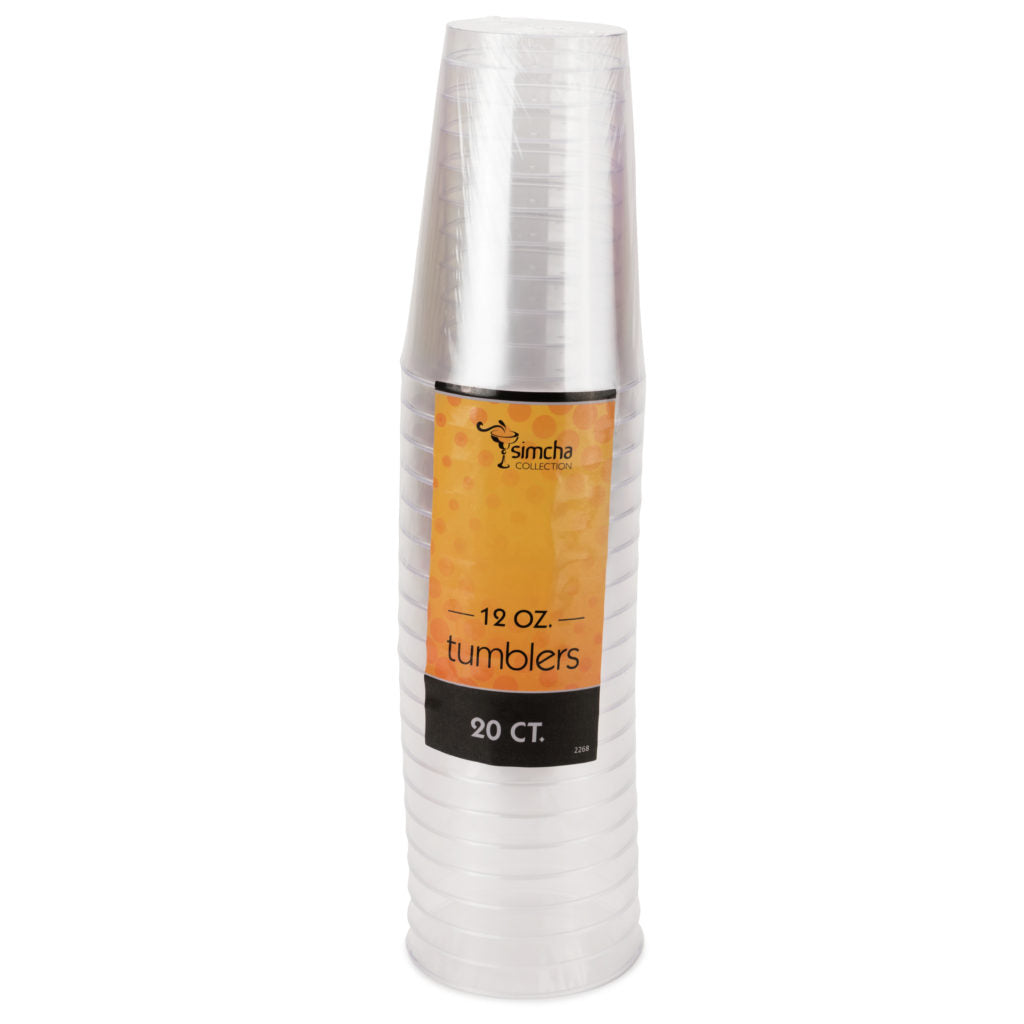 12 oz Heavy Duty Plastic Tumblers Round Shape- 20 Count
