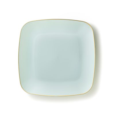 Turquoise/Gold Square Salad Plate - 10 Count