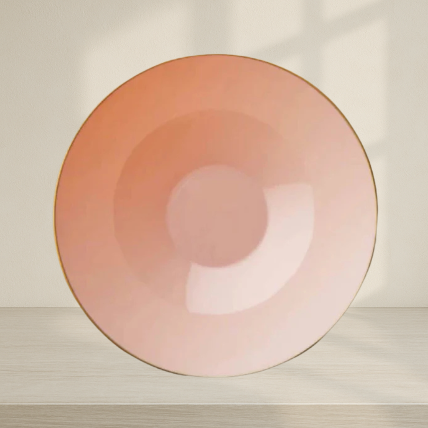 Decor's Curved Pink with Gold Rim 16oz Soup Bowl