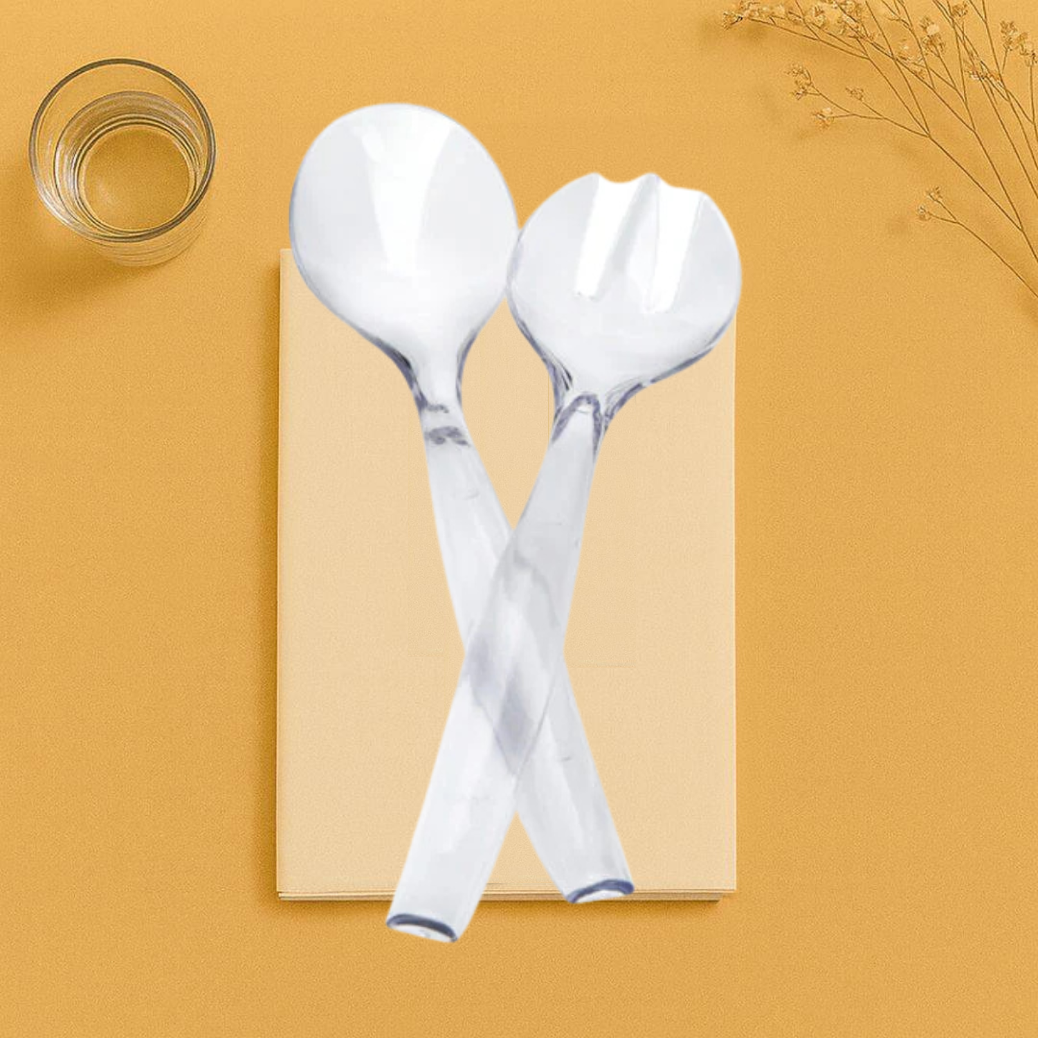 Clear Serving Spoon and Fork - 2 Count