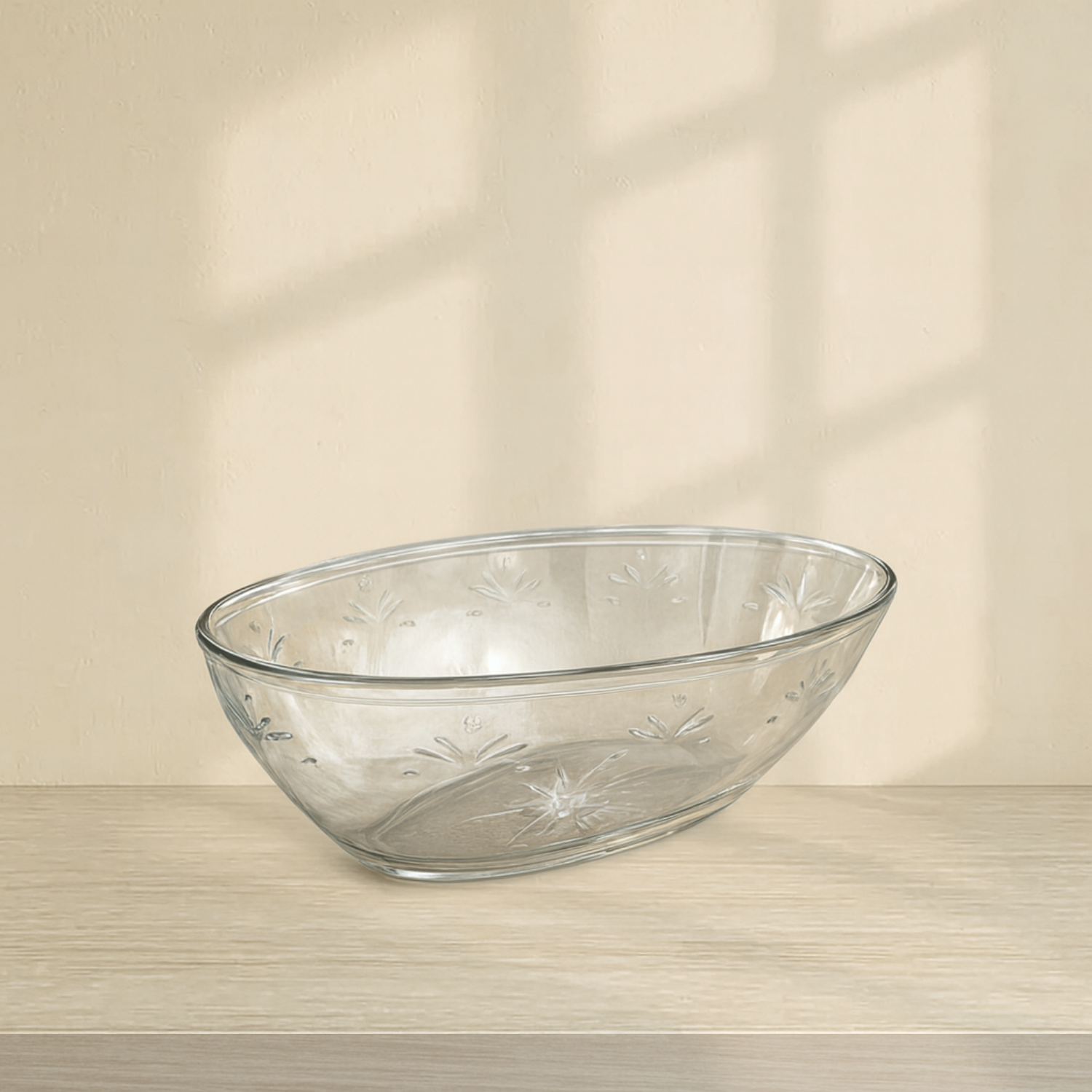 Oval Clear Plastic Serving Bowl