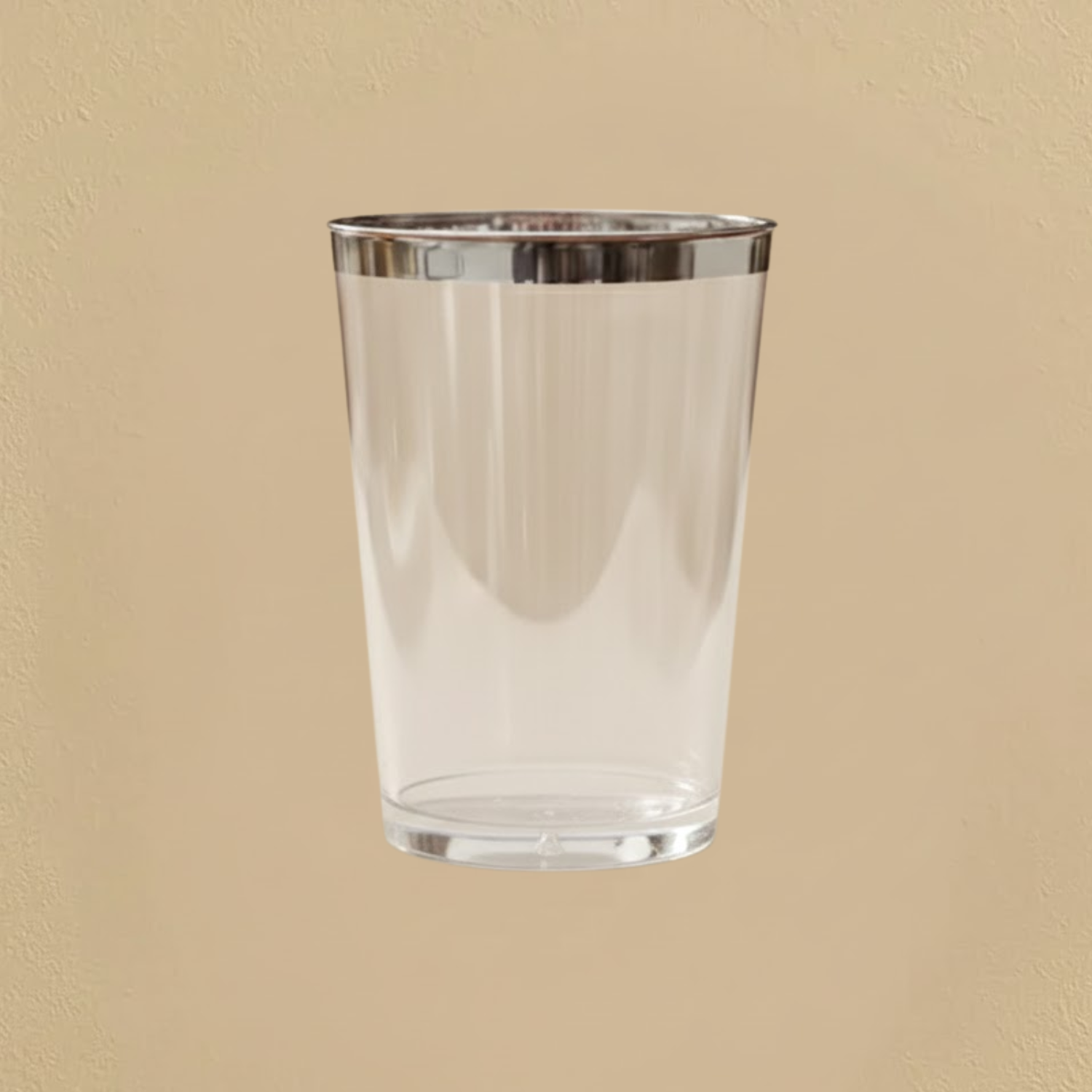 10oz Silver Rim Plastic Tumblers - 16 count