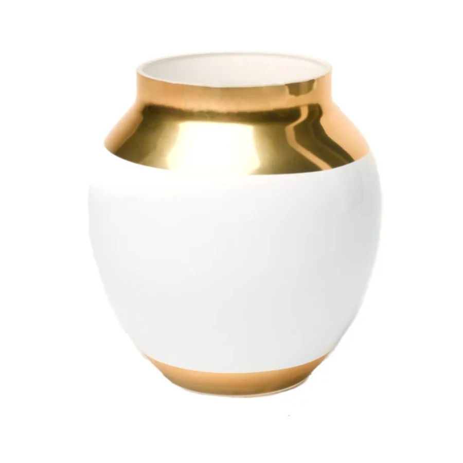 Vivi - White and Gold Vase - The Closeout Connection