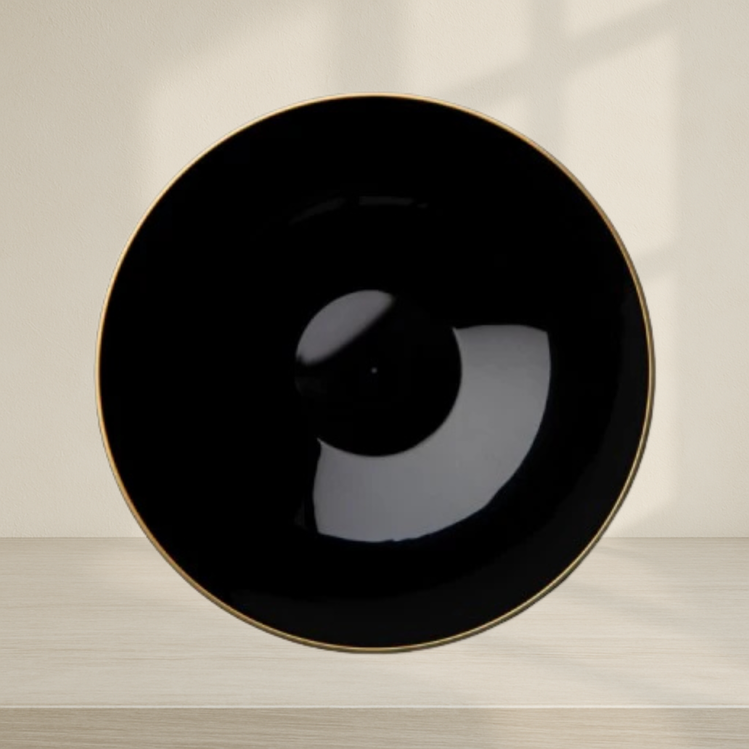 Black Gold Rim 16oz Soup Bowls