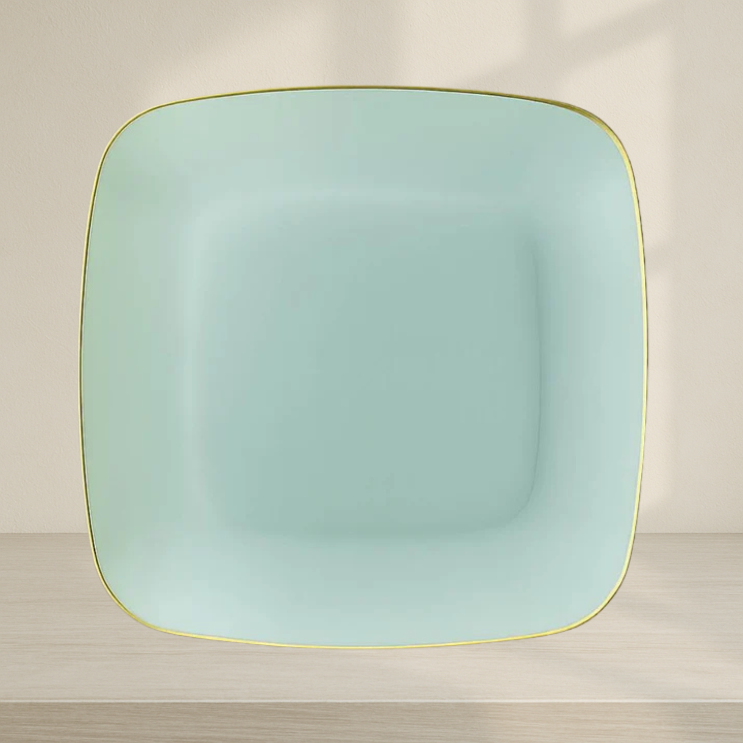 Turquoise/Gold Square Salad Plate - 10 Count