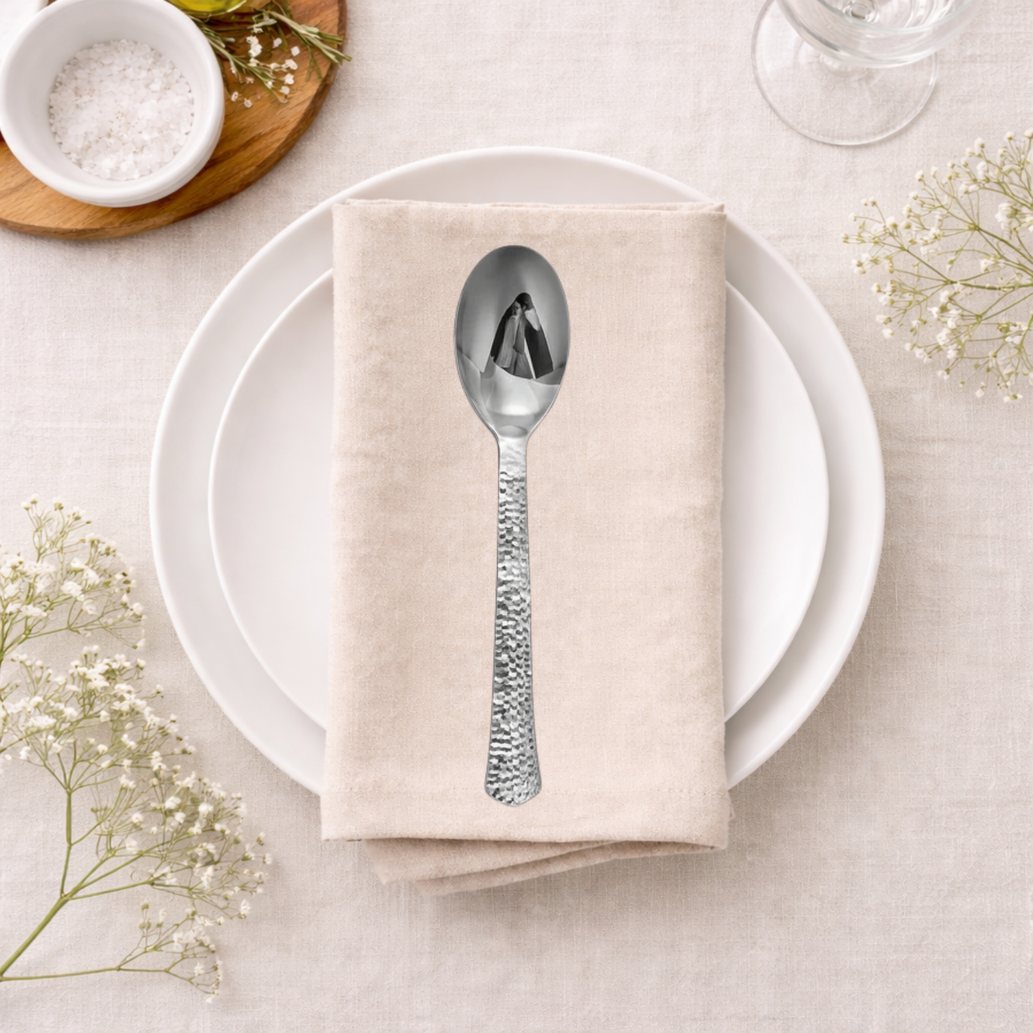 Decor Hammered Design Tea Spoon- 20 Count