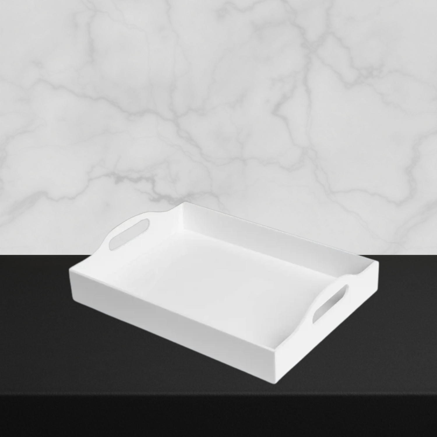 White Lucite Tray with Handles - The Closeout Connection