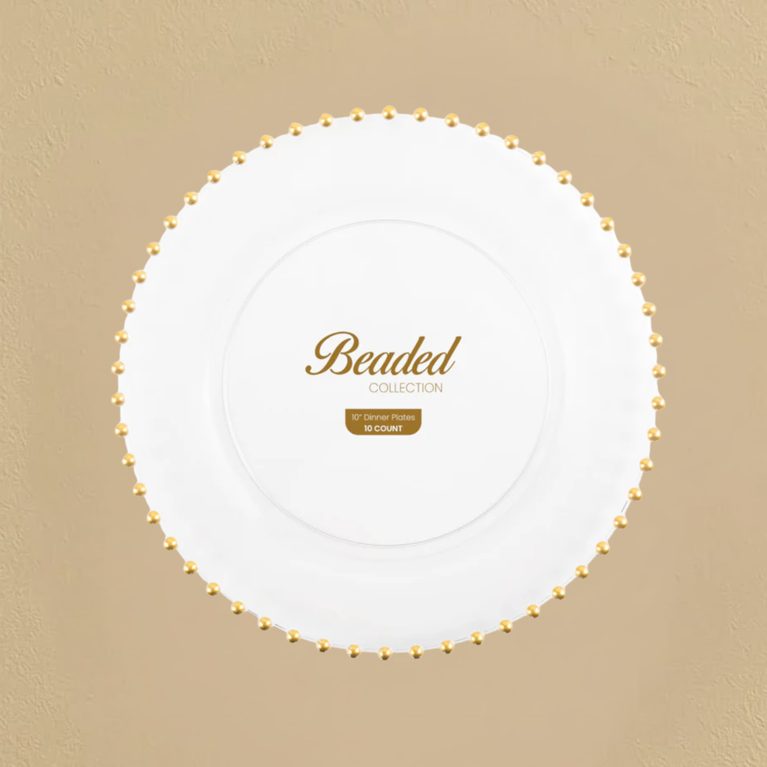 Beaded Collection Clear/Gold - 10 Counts