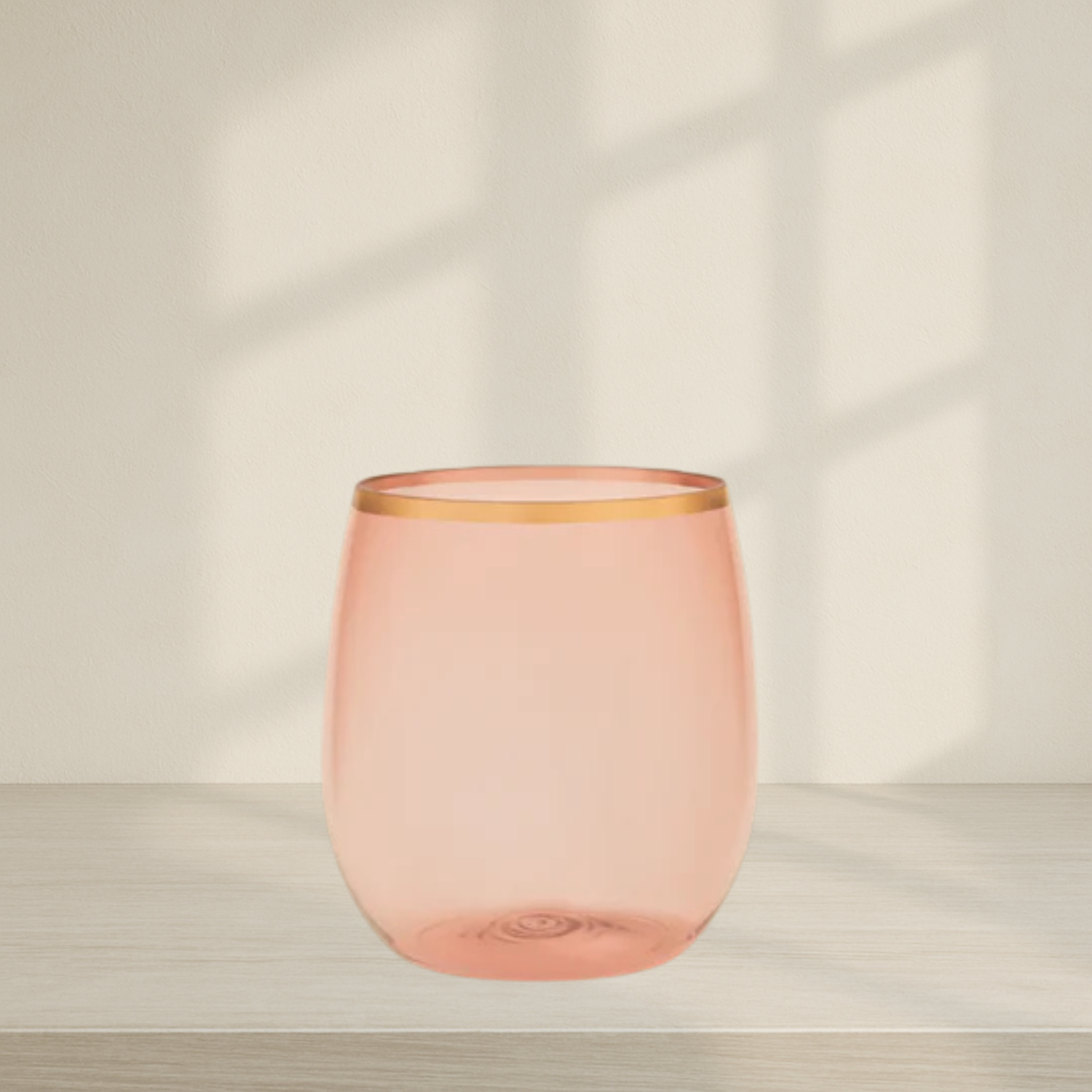 Stemless Goblets 12 oz Rose - Count