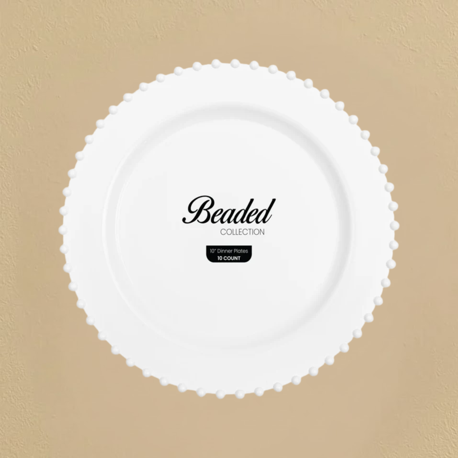 Beaded Collection White 10″ Plates