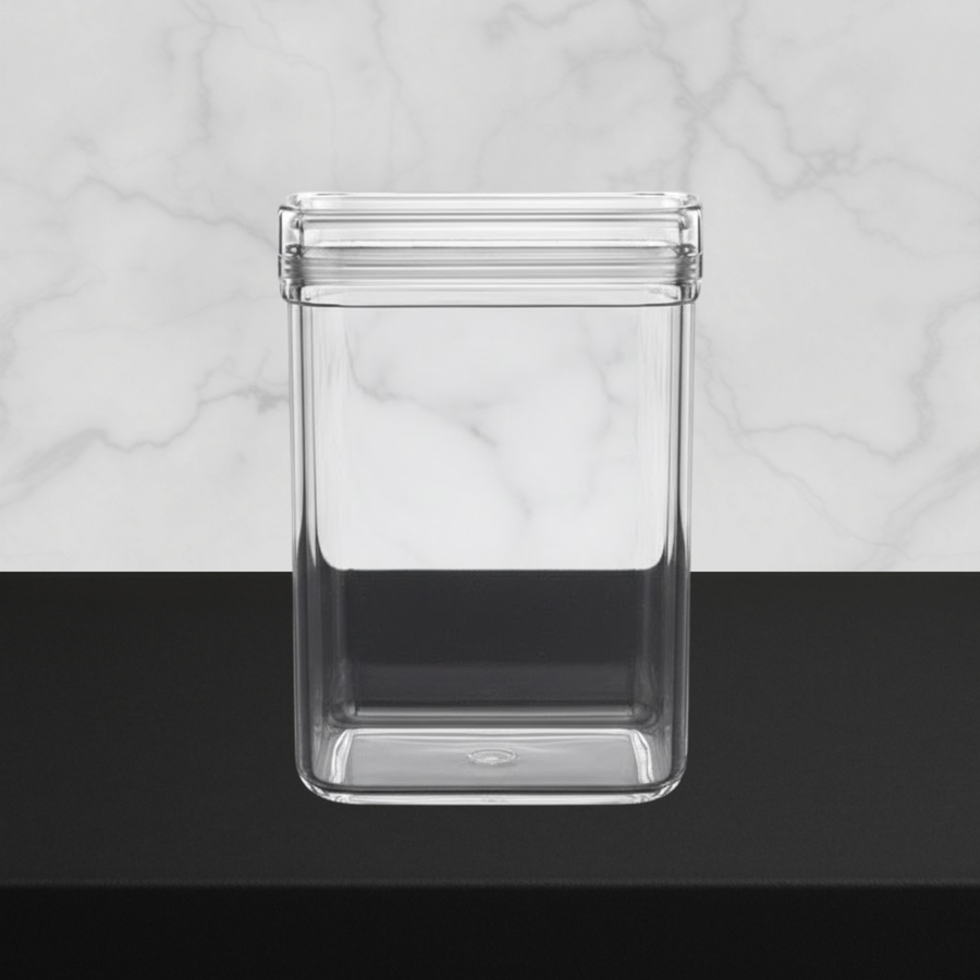 Square Lucite Jars with Lids - The Closeout Connection