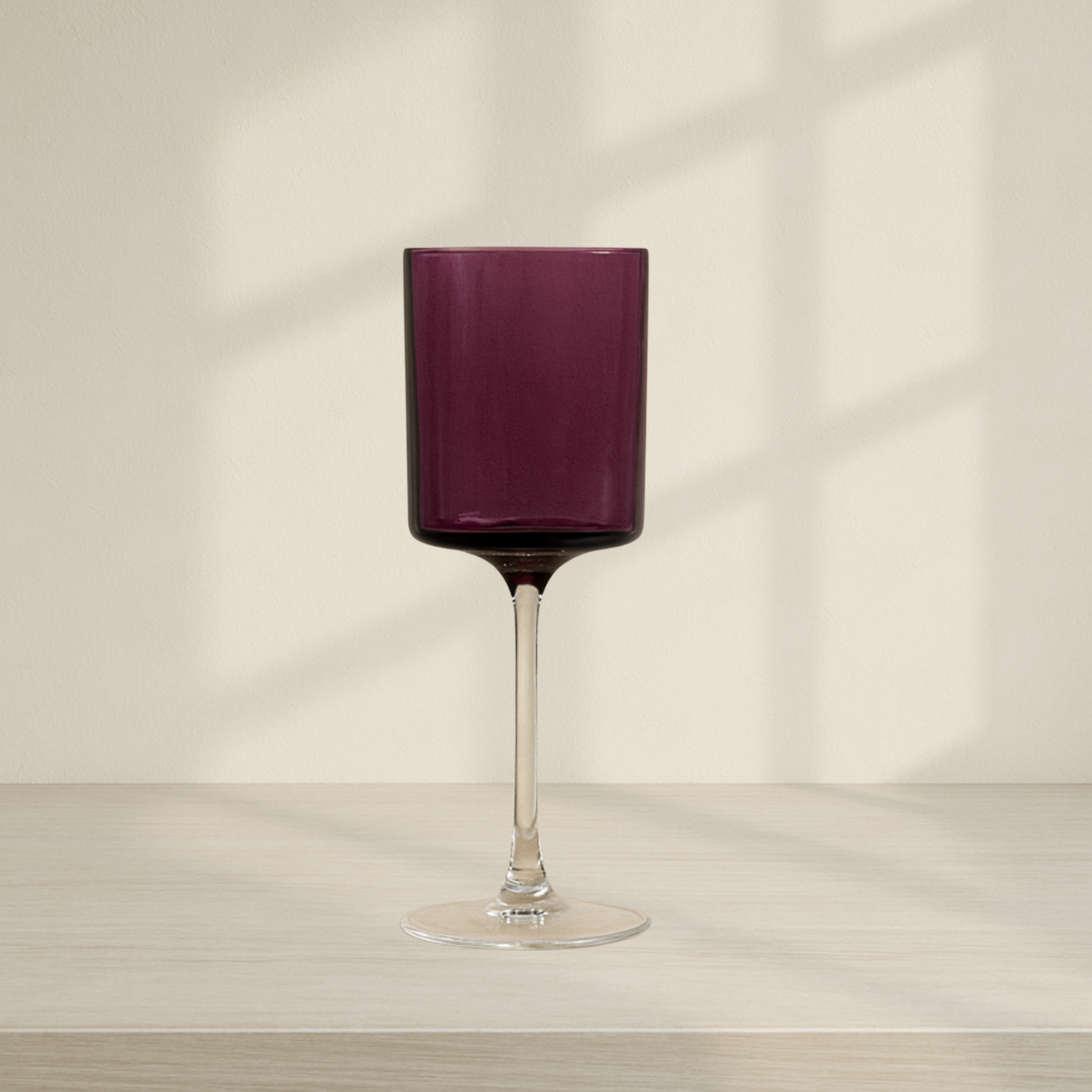 Two Tone Wine Glass 14oz Purple/Clear - 5 Count