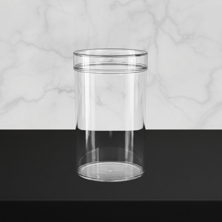 Medium Lucite Canister Round - The Closeout Connection