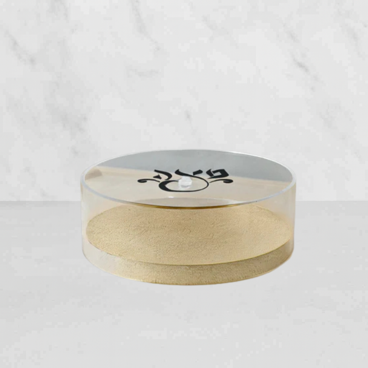 Clear with Gold Base Round Matzah Box 14"