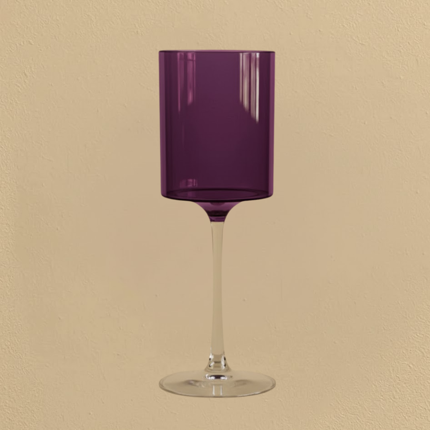 Two Tone Wine Glass 14oz Purple/Clear - 5 Count