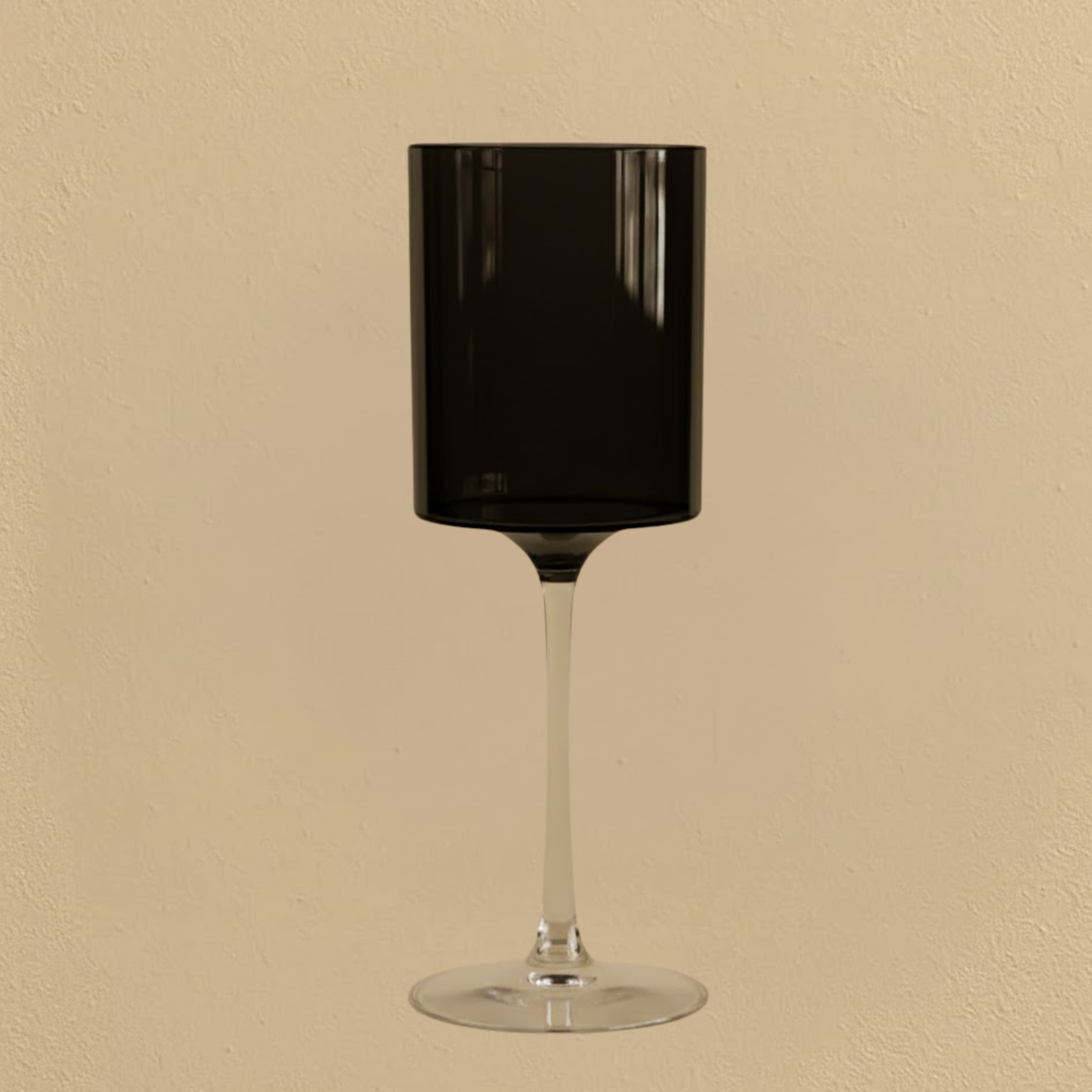 Two Tone Wine Glass Black/Clear 5 Count