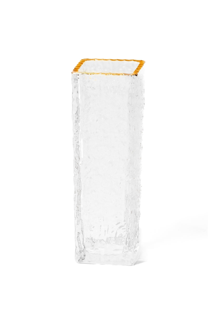 Clear Vase with Gold Rim