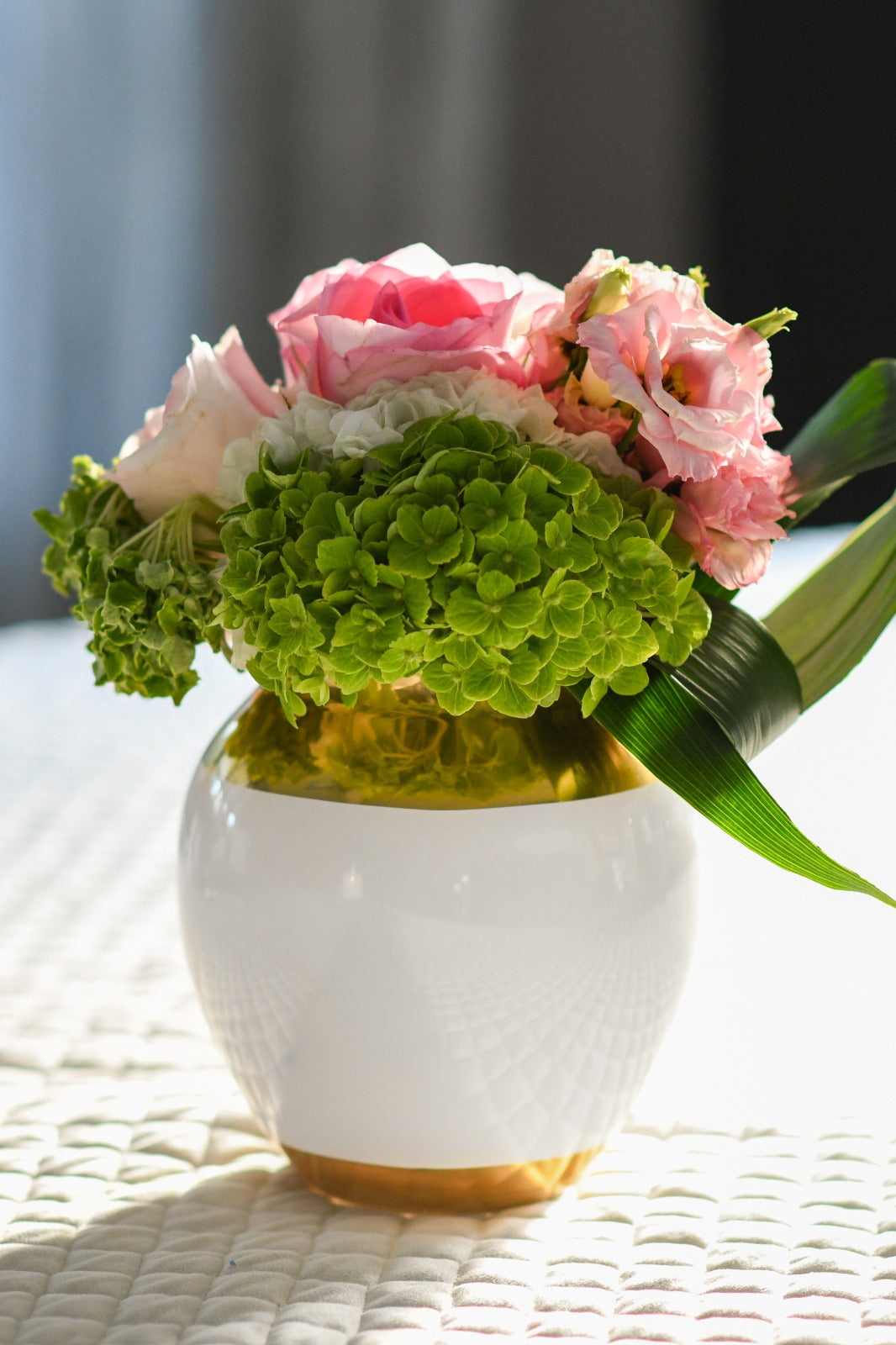 White and Gold Medium Vase