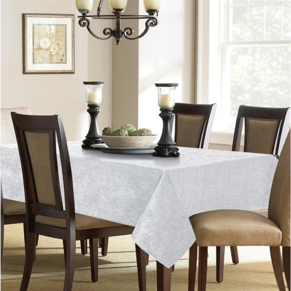 Jardin Chenile Grey Tablecloth - The Closeout Connection