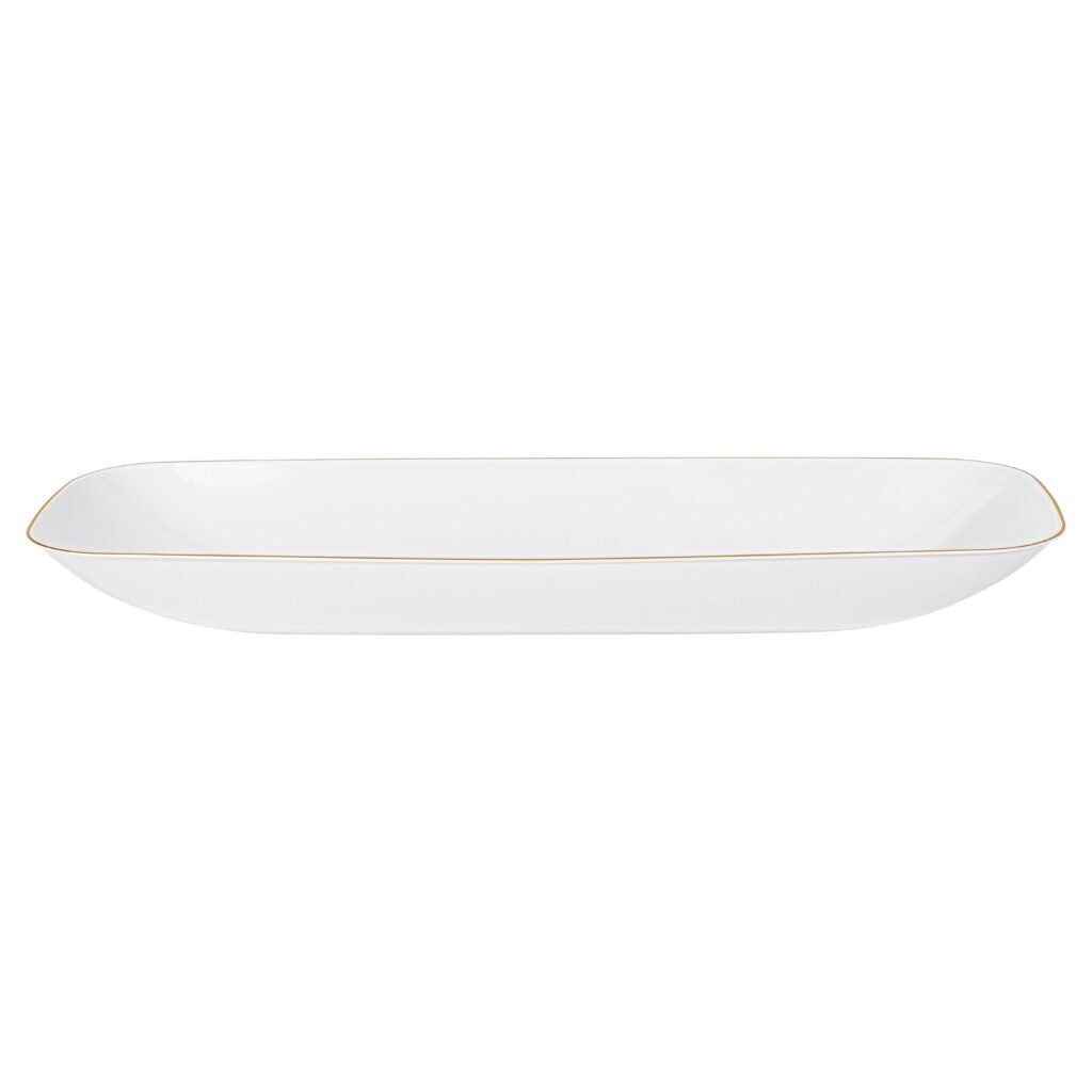 76 oz Organic Salad Bowl Rectangle with Gold Rim
