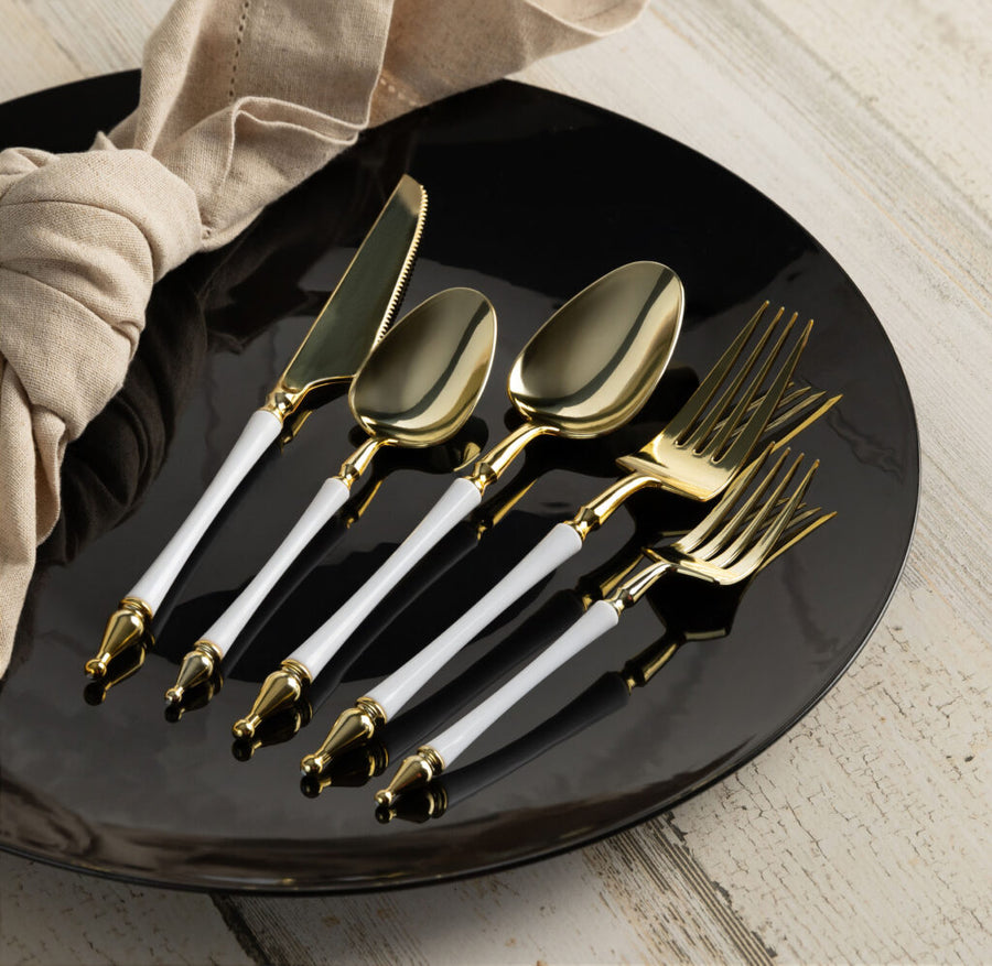 Majestic Flatware White/Gold - The Closeout Connection