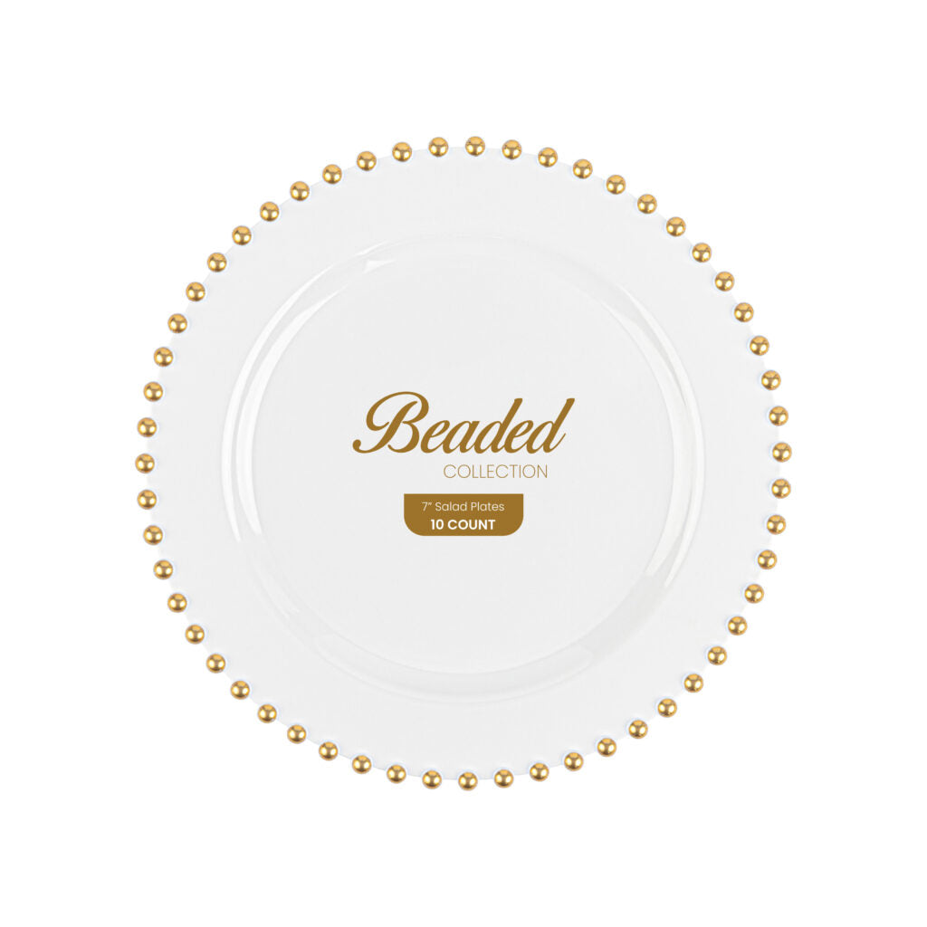 Beaded Collection White and Gold