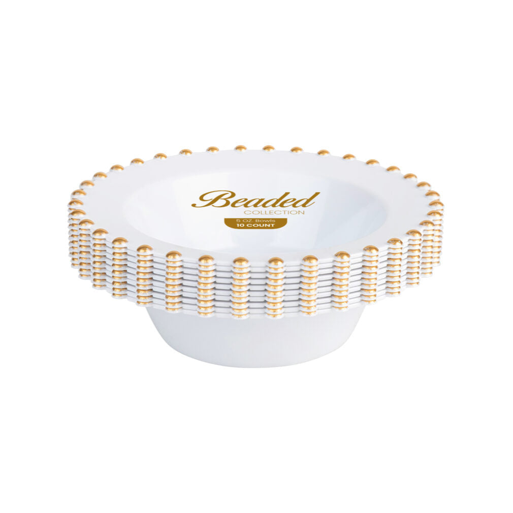 Beaded Collection White and Gold