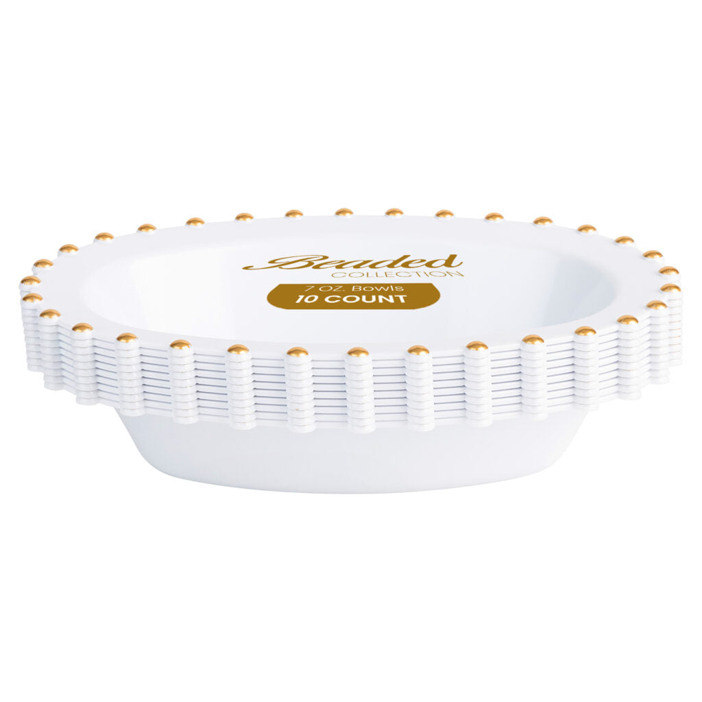 Beaded Collection White and Gold