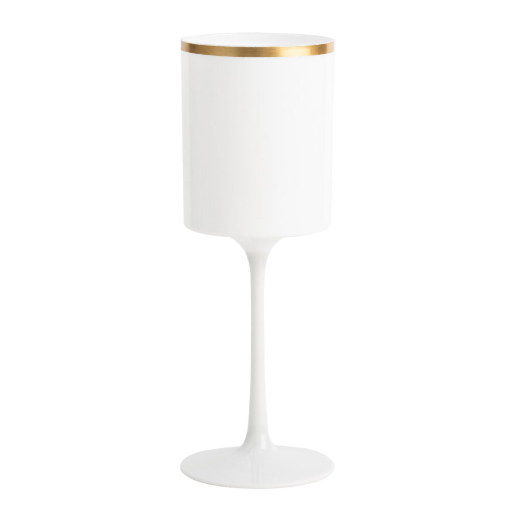 Square Wine Glass with Gold Rim - 5 Count