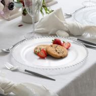 Beaded Collection White and Silver