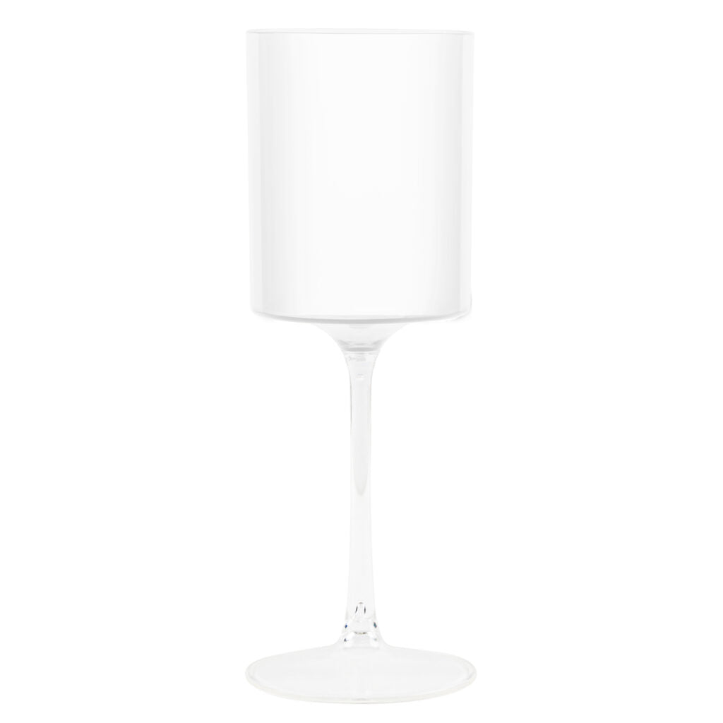 Two Tone Wine Glass White/Clear - 5 Count - The Closeout Connection