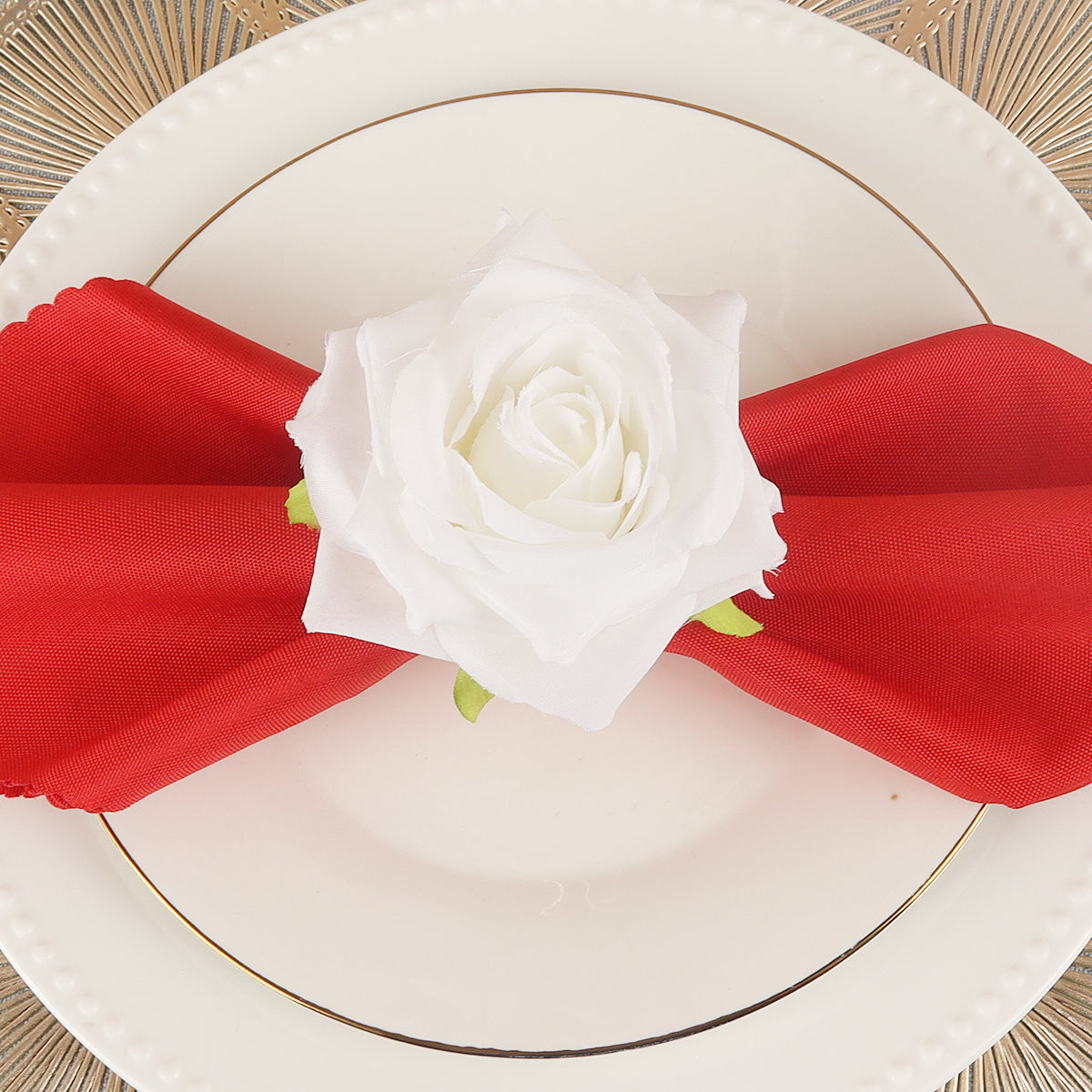 White Flower Napkin Rings – Set of 4