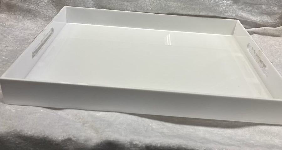 White Lucite Tray 14" x 20" - The Closeout Connection