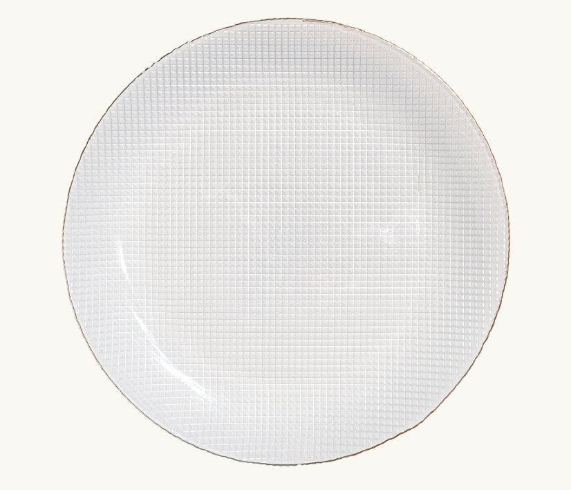 White Houndstooth Glass Dinnerware Collection